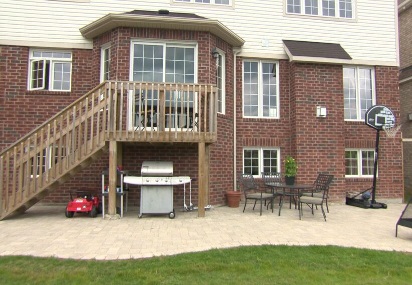 The hot tub deck before